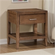 Evi Nightstand- 1 Drawer w Lower Open Shelf- Brushed Rich Brown Wood