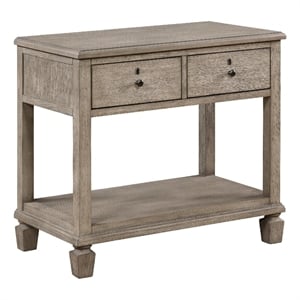 Cely Nightstand- 2 Drawers with Lower Open Shelf- Gray Oak Veneer