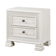 Rotu Nightstand- 2 Drawers Rope Molding- White Ash Veneer- 28 Inch