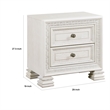 Rotu Nightstand- 2 Drawers Rope Molding- White Ash Veneer- 28 Inch