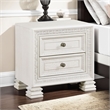 Rotu Nightstand- 2 Drawers Rope Molding- White Ash Veneer- 28 Inch