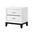 Ameya Nightstand- 2 Drawers w Chrome Handles- White and Black- 25 Inch