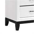 Ameya Nightstand- 2 Drawers w Chrome Handles- White and Black- 25 Inch