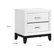 Ameya Nightstand- 2 Drawers w Chrome Handles- White and Black- 25 Inch