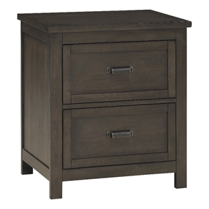Bron Nightstand- 2 Drawers- Dark Cherry Brown Birch Veneer- 28 Inch