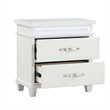 Jisy Nightstand- 2 Drawers- LED Lights- White Wood- Chrome Handles