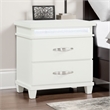 Jisy Nightstand- 2 Drawers- LED Lights- White Wood- Chrome Handles