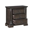 Walz Nightstand- 3 Drawers- Espresso Brown Oak Veneer- Black Knobs