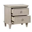 Aeny Nightstand- 2 Drawer Ring Handles- Light Brownish Gray Oak Veneer