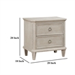 Aeny Nightstand- 2 Drawer Ring Handles- Light Brownish Gray Oak Veneer