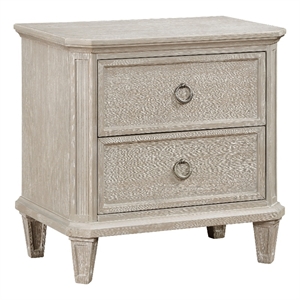 Aeny Nightstand- 2 Drawer Ring Handles- Light Brownish Gray Oak Veneer