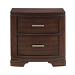 Hudy 2 Drawer Nightstand- 26 Inch- Cherry Brown Birch Veneer