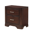Hudy 2 Drawer Nightstand- 26 Inch- Cherry Brown Birch Veneer