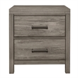 Rie 2 Drawer Nightstand- 26 Inch- Weathered Gray Melamine Laminate