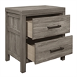 Rie 2 Drawer Nightstand- 26 Inch- Weathered Gray Melamine Laminate
