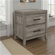 Rie 2 Drawer Nightstand- 26 Inch- Weathered Gray Melamine Laminate