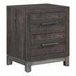 Deena 2 Drawer Nightstand- 25 Inch- Brown Gray Melamine Veneer