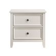 Etgo 2 Drawer Nightstand- 24 Inch- White Melamine Veneer