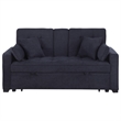 Oli 70 Inch Convertible Sleeper Loveseat- Pull Out Bed- Pillows- Dark Gray