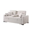 Oli 70 Inch Convertible Sleeper Loveseat- Pull Out Bed- 4 Pillows- Beige