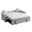 Oli 70 Inch Convertible Sleeper Loveseat- Pull Out Bed- Pillows- Light Gray