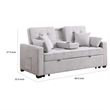 Oli 70 Inch Convertible Sleeper Loveseat- Pull Out Bed- Pillows- Light Gray