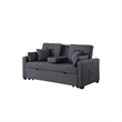 Oli 70 Inch Convertible Sleeper Loveseat- Pull Out Bed- Pillows- Stone Gray