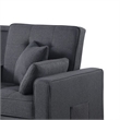 Oli 70 Inch Convertible Sleeper Loveseat- Pull Out Bed- Pillows- Stone Gray