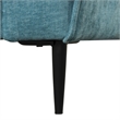 Tiu 2pc Sofa- Loveseat Set- 4 Pillows- Black Metal Legs- Blue Chenille