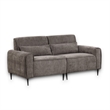 Tiu 2pc Sofa- Loveseat Set- 4 Pillows- Black Metal Legs- Gray Chenille