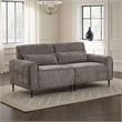 Tiu 2pc Sofa- Loveseat Set- 4 Pillows- Black Metal Legs- Gray Chenille