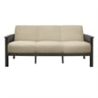 Wiston 72 Inch Sofa- Soft Beige Polyester- Dark Gray Solid Rubberwood