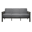 Wiston 72 Inch Sofa- Soft Gray Polyester- Dark Gray Solid Rubberwood