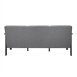 Wiston 72 Inch Sofa- Soft Gray Polyester- Dark Gray Solid Rubberwood