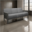 Wiston 72 Inch Sofa- Soft Gray Polyester- Dark Gray Solid Rubberwood