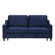 Katy 72 Inch Sleeper Sofa- Convertible Pull Out Bed- Solid Wood Blue Velvet