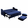 Katy 72 Inch Sleeper Sofa- Convertible Pull Out Bed- Solid Wood Blue Velvet