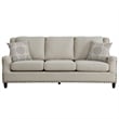 Mike 84 Inch Sofa- Beige- 2 Pillows- Reversible Cushions- Solid Wood