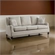 Mike 84 Inch Sofa- Beige- 2 Pillows- Reversible Cushions- Solid Wood