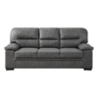 Gian 83 Inch Sofa- Dark Gray- Microfiber- Pillow Top Armrests- Solid Wood