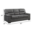 Gian 83 Inch Sofa- Dark Gray- Microfiber- Pillow Top Armrests- Solid Wood