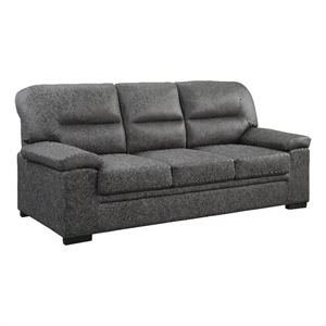 Gian 83 Inch Sofa- Dark Gray- Microfiber- Pillow Top Armrests- Solid Wood
