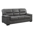 Gian 83 Inch Sofa- Dark Gray- Microfiber- Pillow Top Armrests- Solid Wood