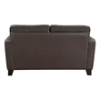 Erin 62 Inch Loveseat- Brown Leather- Stitch Tufting- Cushions- Solid Wood