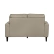 Willow 56 Inch Loveseat- Beige Top Grain and Faux Leather- Solid Wood