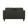 Richie 60 Inch Loveseat- Gray Top Grain and Faux Leather- Solid Wood