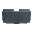 Clif 76 Inch Manual Glider Reclining Loveseat- Solid Wood- Blue Microfiber