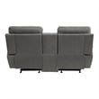 Clif 76 Inch Manual Glider Reclining Loveseat- Solid Wood- Gray Microfiber
