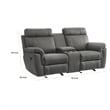 Clif 76 Inch Manual Glider Reclining Loveseat- Solid Wood- Gray Microfiber