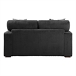 Meadow 68 Inch Loveseat- Gray Microfiber- 2 Pillows- Brown Solid Wood